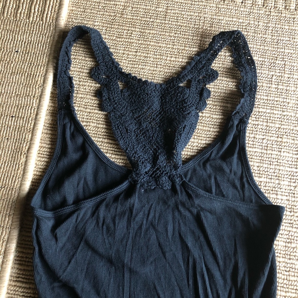 Knit racerback black tank